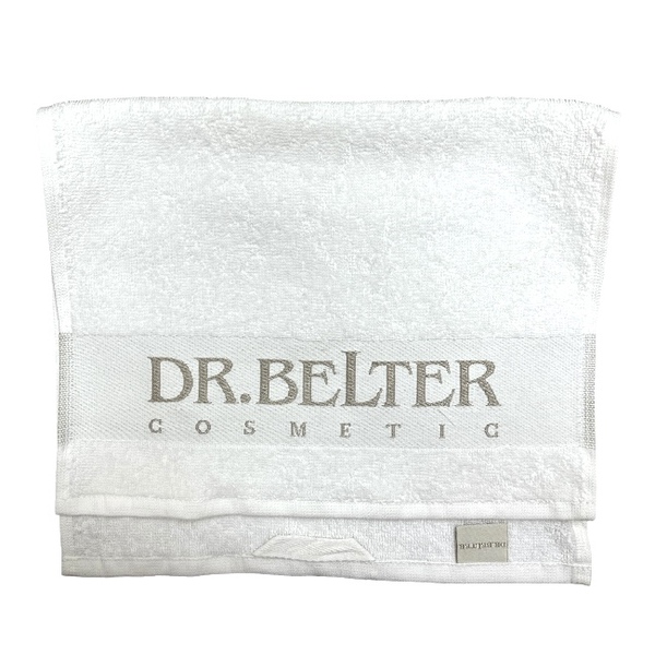 small towel DR. BELTER off grey, embroidery 30x50cm - szürke szí