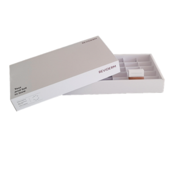 REVIDERM minta tartó display