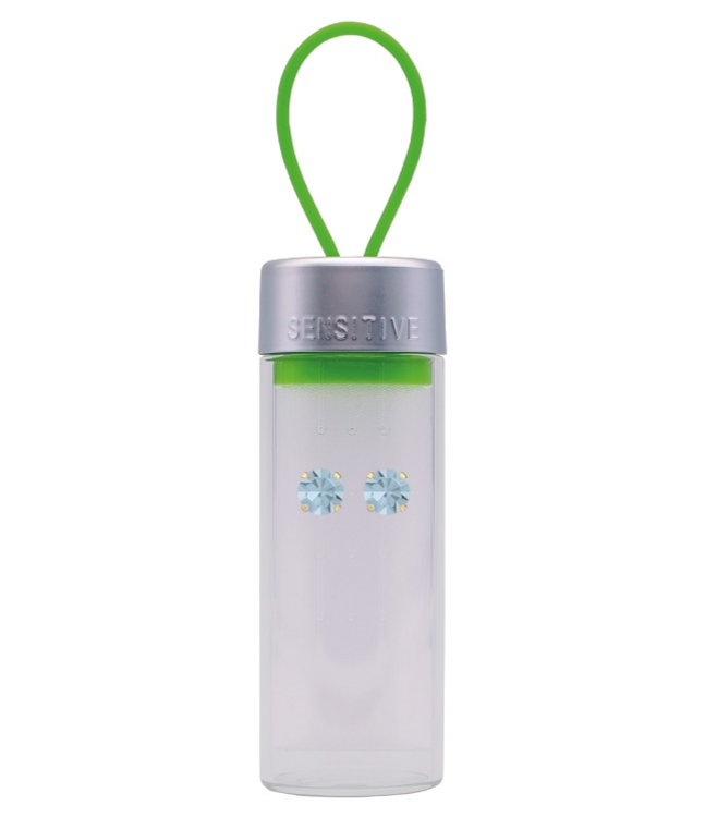 Karmos Márc. Akvamarin, Aranyozott 5mm TUBE CUBE 1319-75 TB783YS